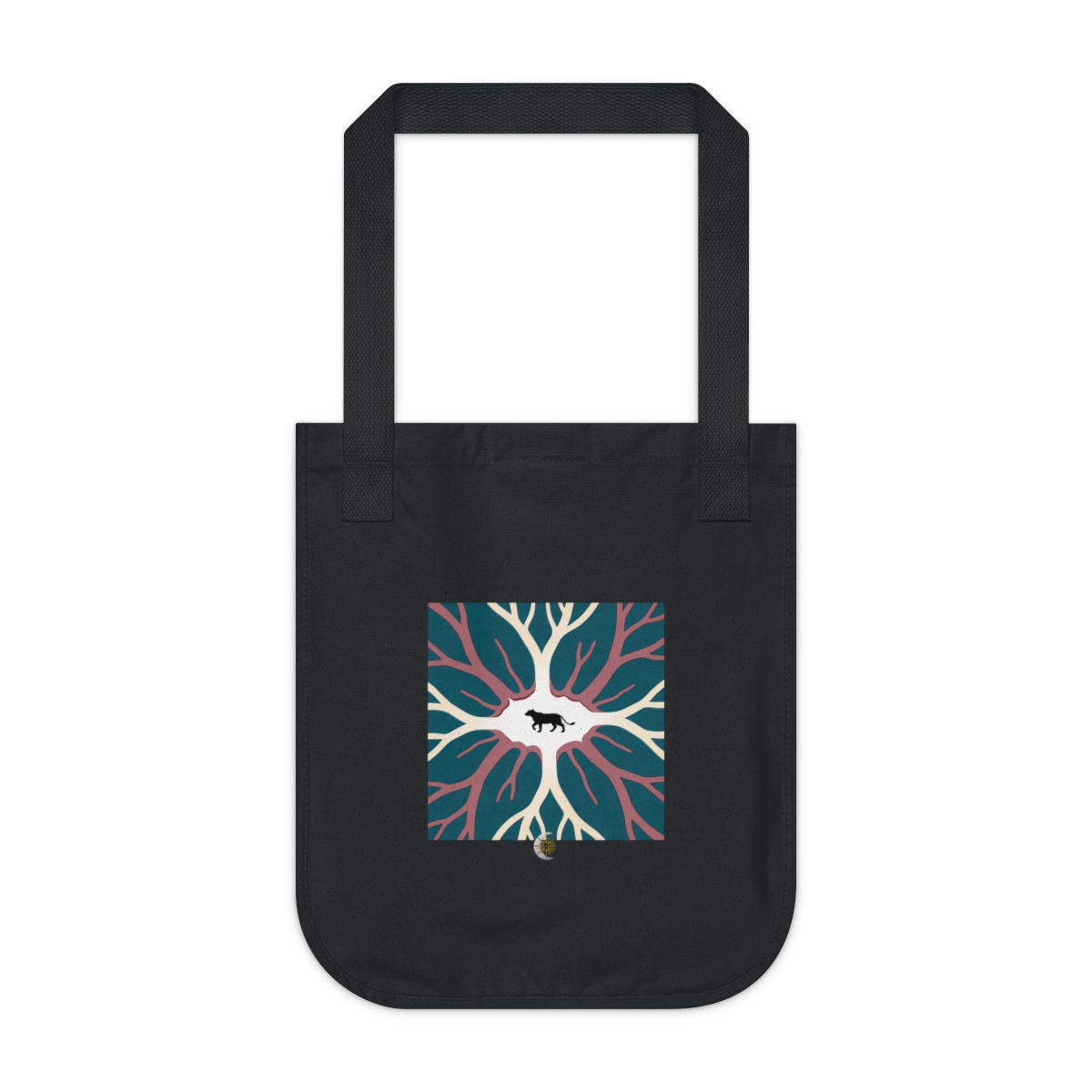 HD River-vein motif opening outward from an off-center quiet region Organic Canvas Tote