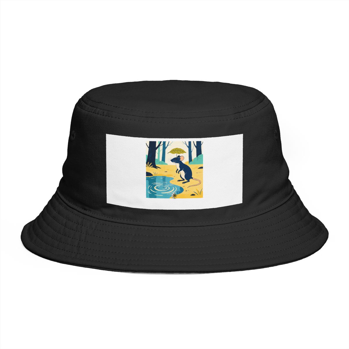HD Jerboa balancing a leaf as a tiny umbrella Bucket Hat