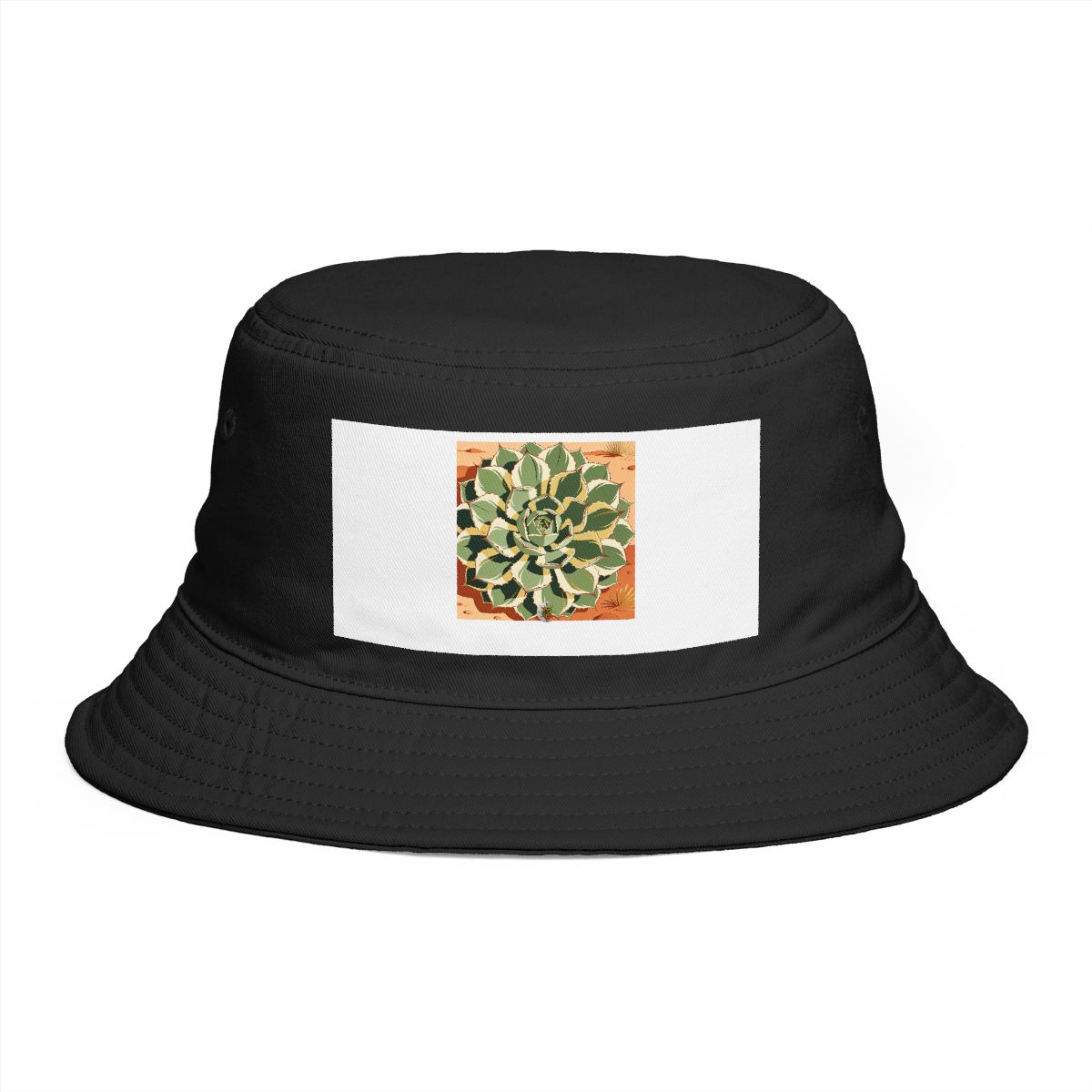HD Succulent rosette seen in a close radial growth study Bucket Hat