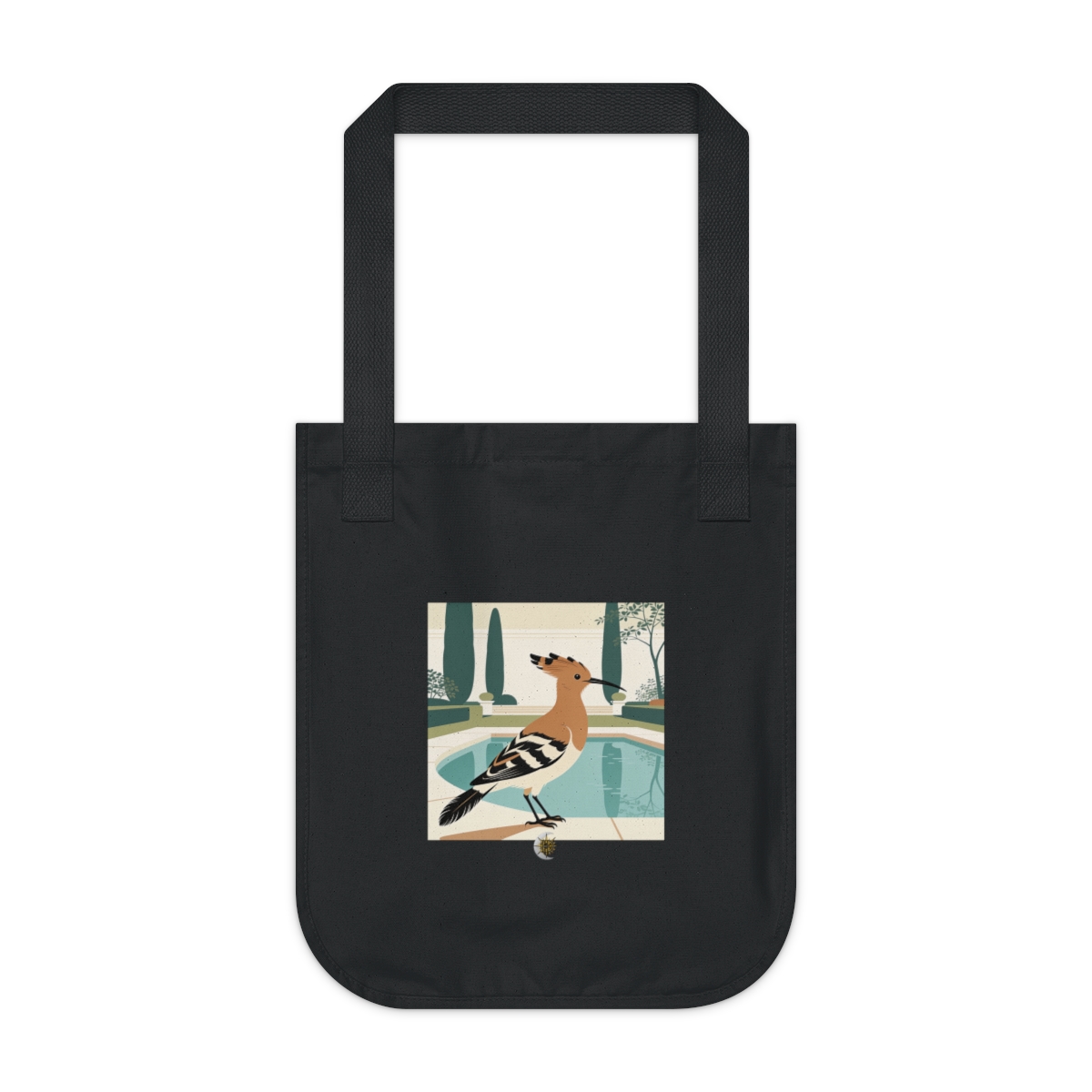 HD Hoopoe pausing beside a reflective pool Organic Canvas Tote