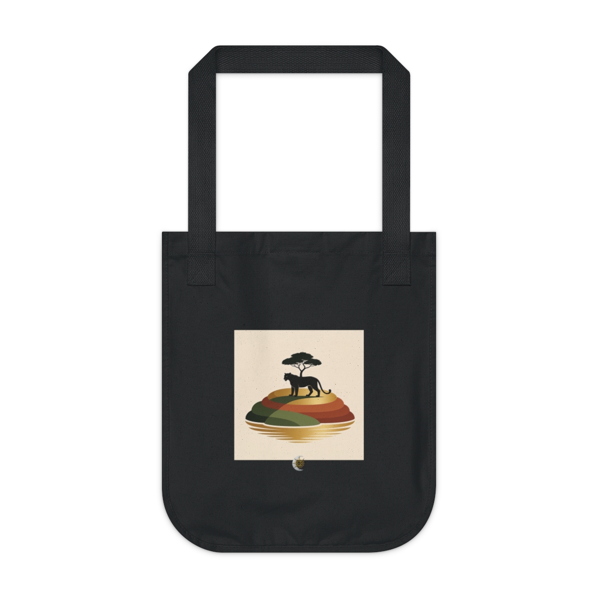 HD Island with one tree reduced to stacked rounded color planes Organic Canvas Tote