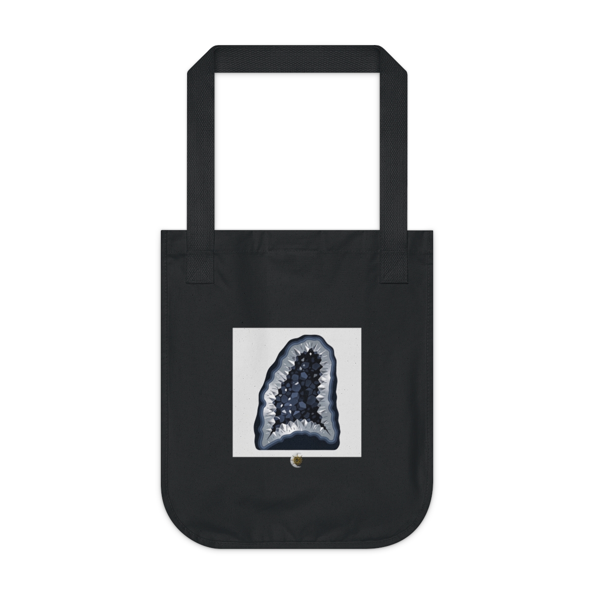 HD Dark geode interior transitioning from loose to dense along a diagonal Organic Canvas Tote