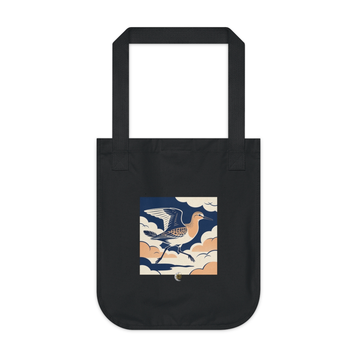 HD Sandpiper crossing the scene with one wing lifted Organic Canvas Tote