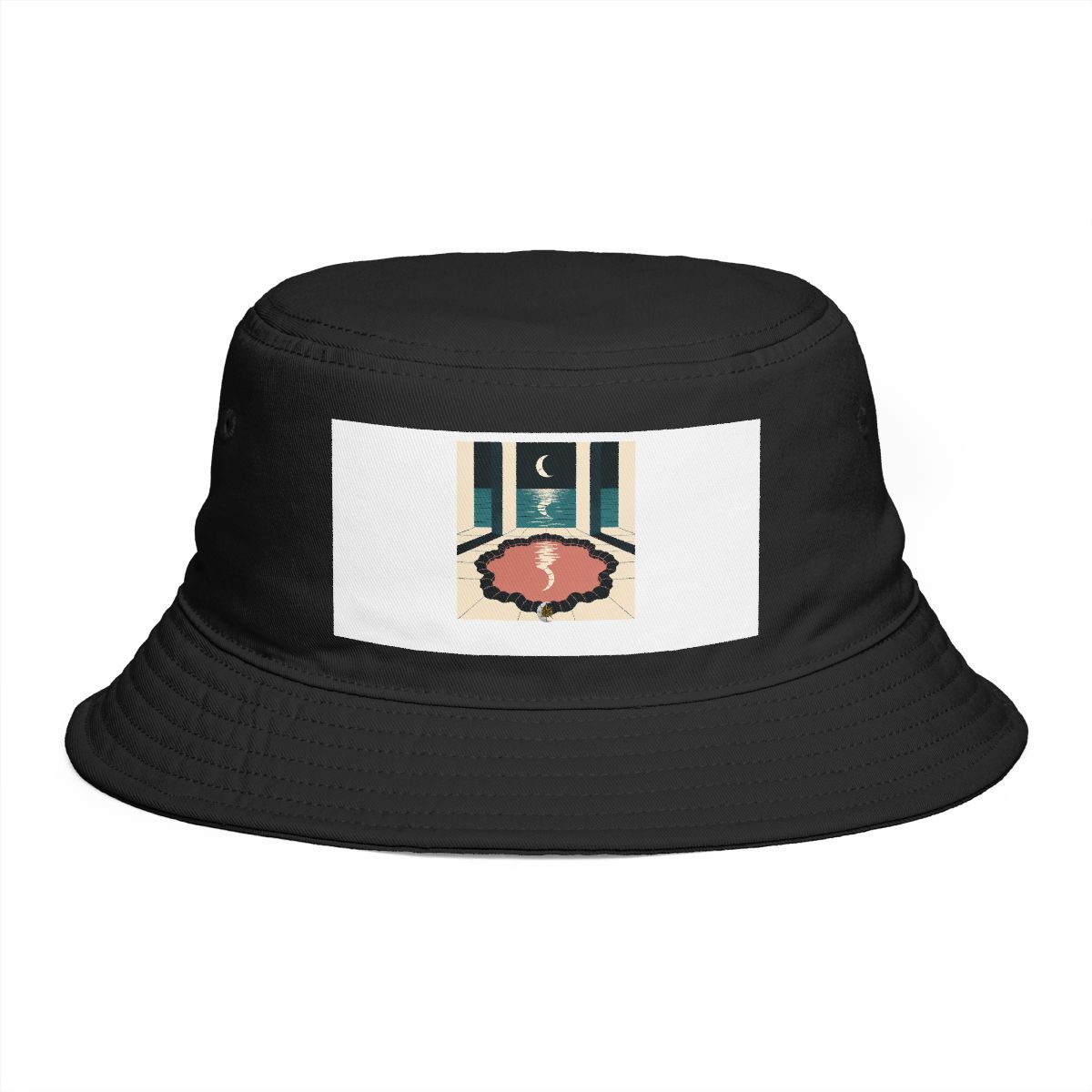 HD Scalloped tidal pool reflecting a broken arc of moonlight Bucket Hat