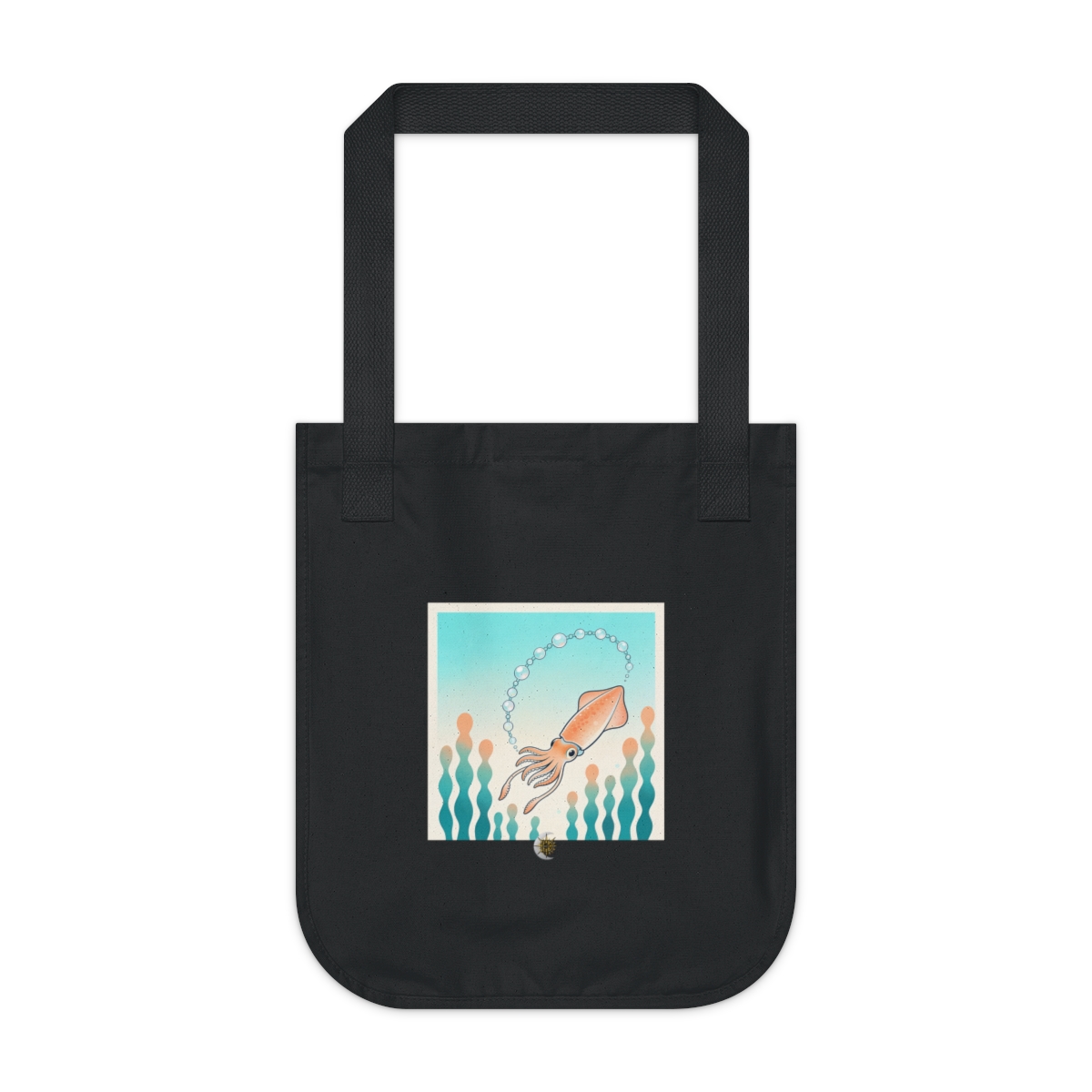 HD Cuttlefish chasing a looping chain of bubbles Organic Canvas Tote