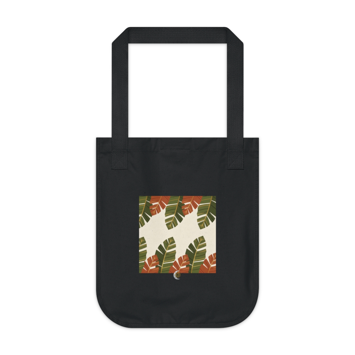 HD Folded leaf silhouettes alternating dense clusters with empty lanes Organic Canvas Tote
