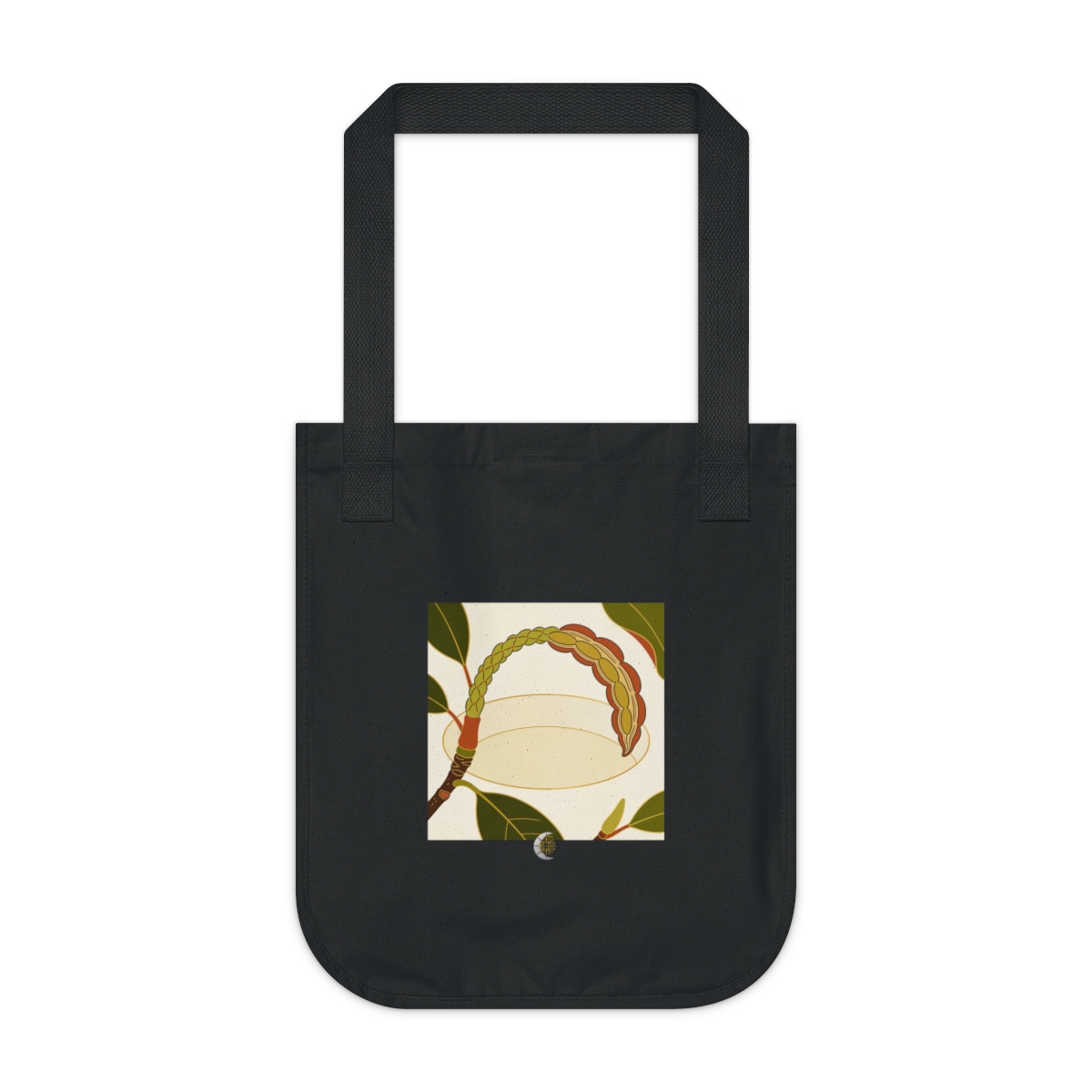 HD Magnolia seedpod arching across a rounded pool of open space Organic Canvas Tote