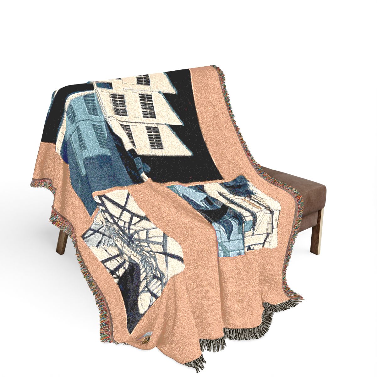 Original Art 1466 100% Cotton Woven Blanket, other view.