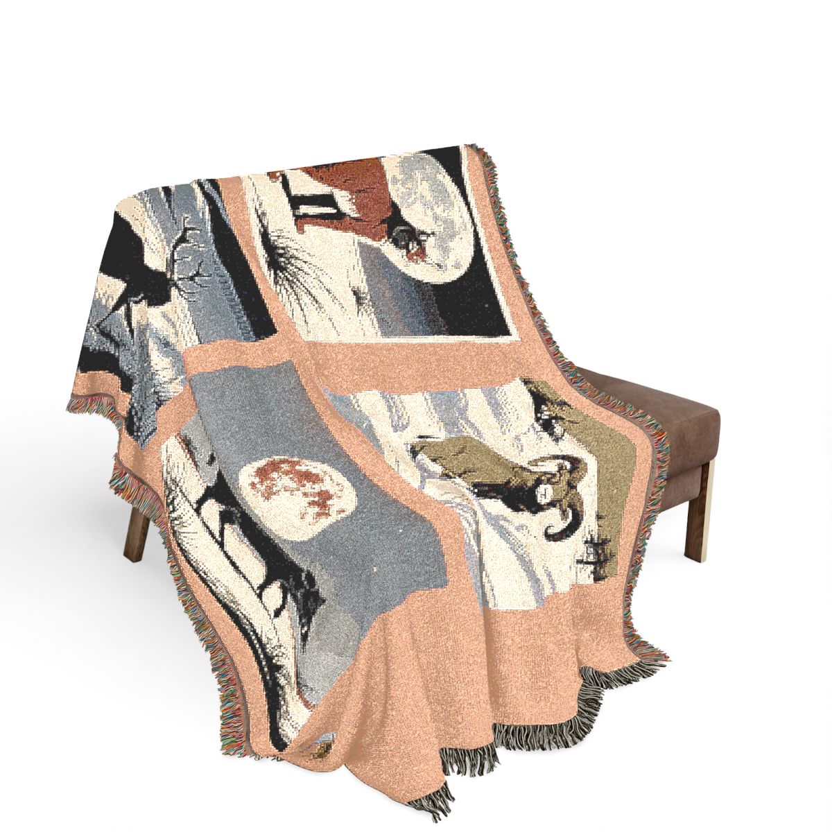 Original Art 1468 100% Cotton Woven Blanket, other view.