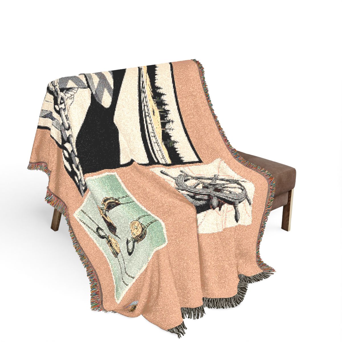 Original Art 1477 100% Cotton Woven Blanket, other view.