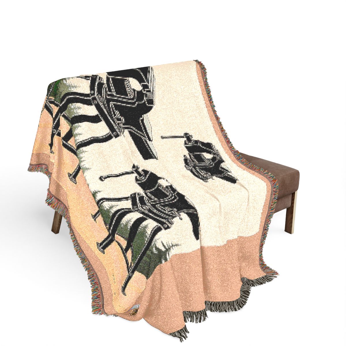 Original Art 1478 100% Cotton Woven Blanket, other view.