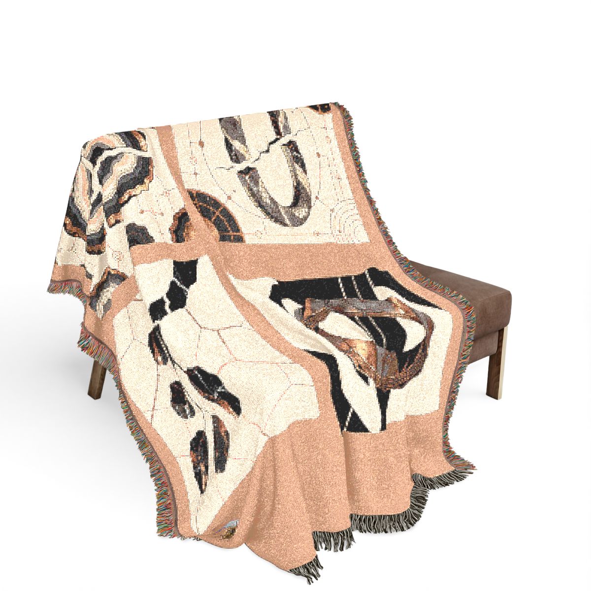 Original Art 1483 100% Cotton Woven Blanket, other view.