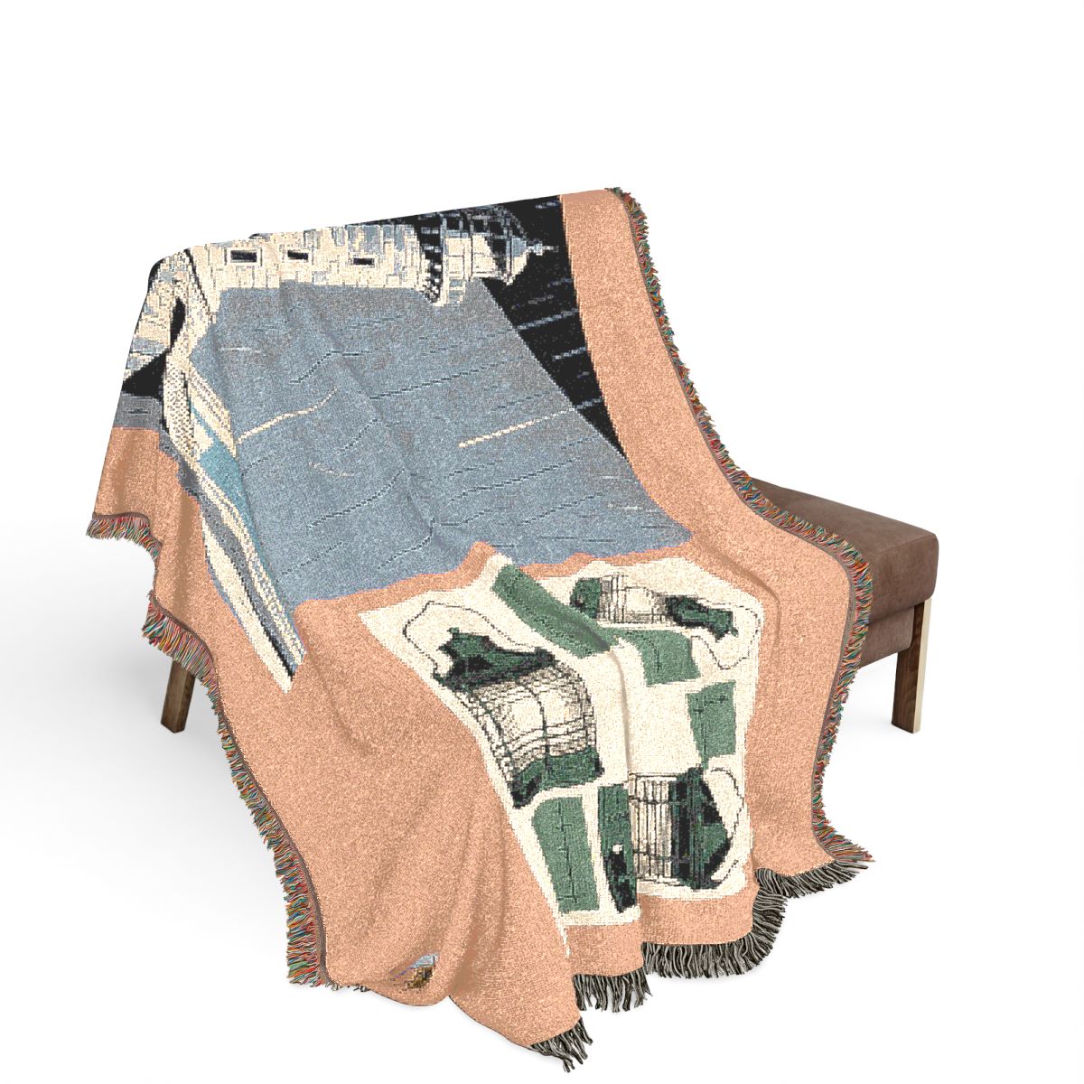 Original Art 1492 100% Cotton Woven Blanket, other view.