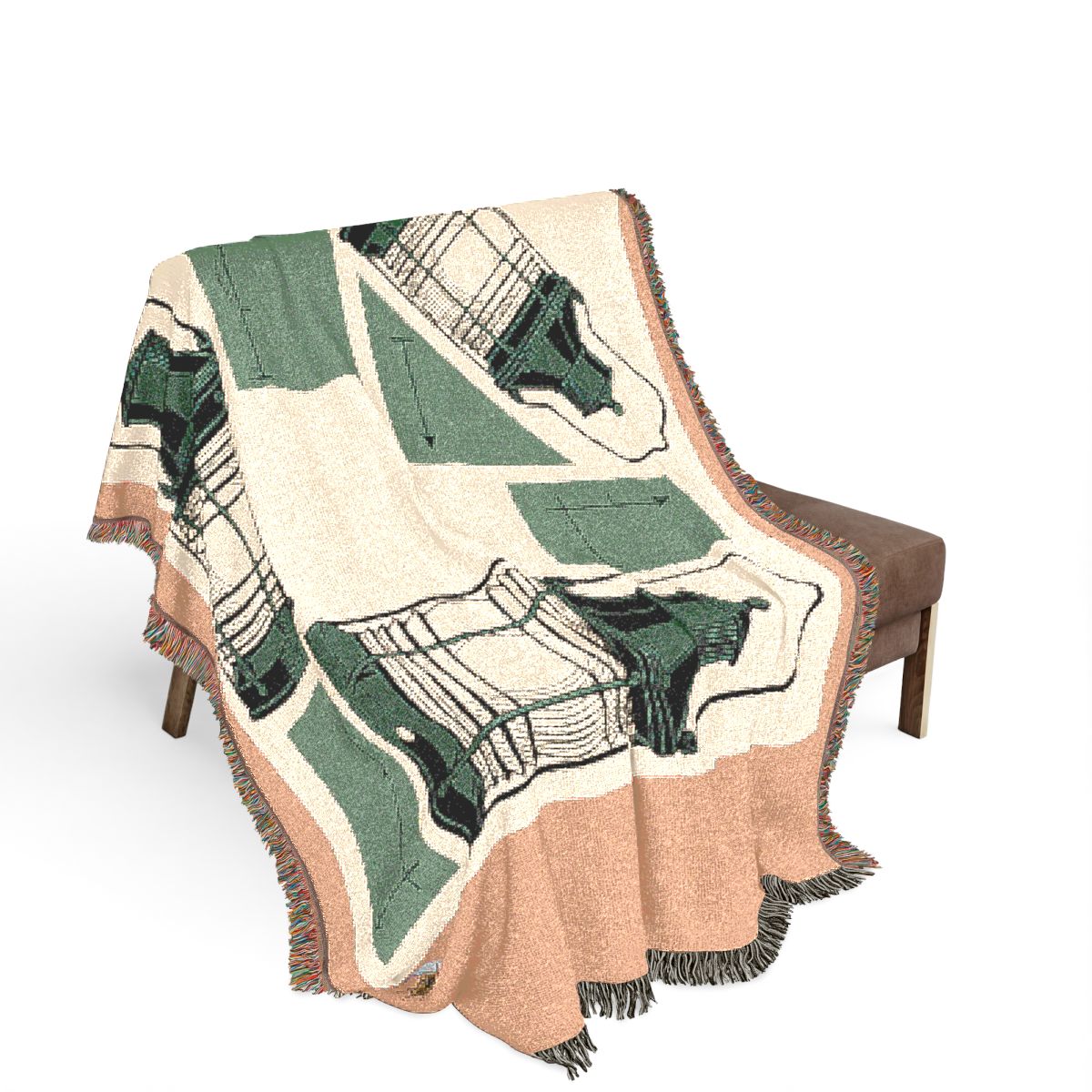 Original Art 1493 100% Cotton Woven Blanket, other view.