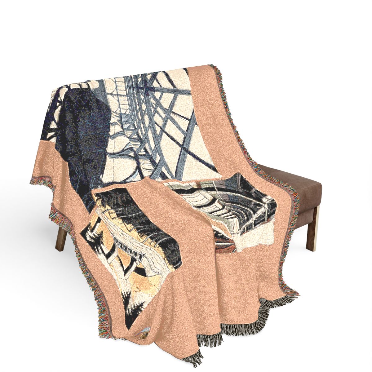 Original Art 1503 100% Cotton Woven Blanket, other view.