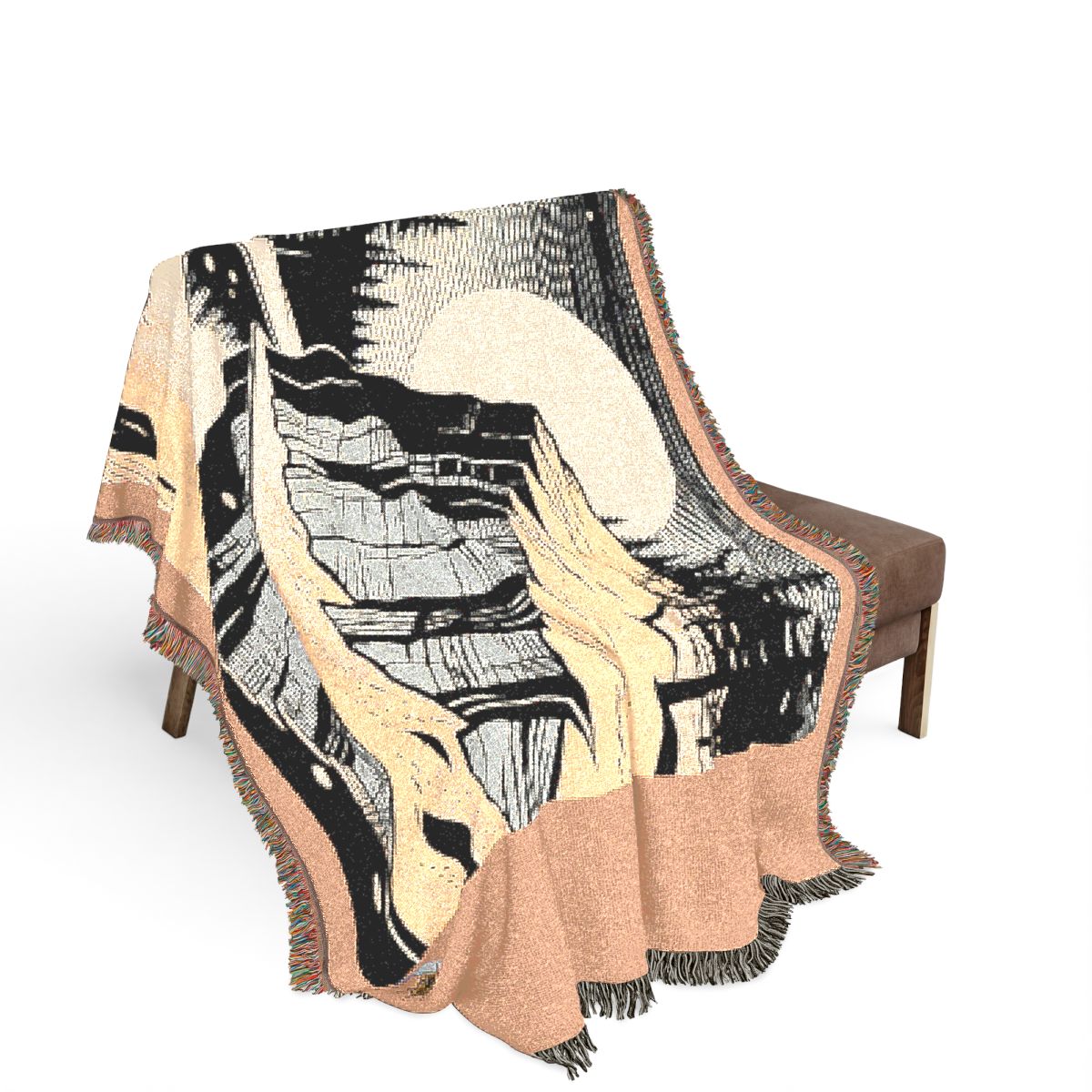 Original Art 1508 100% Cotton Woven Blanket, other view.