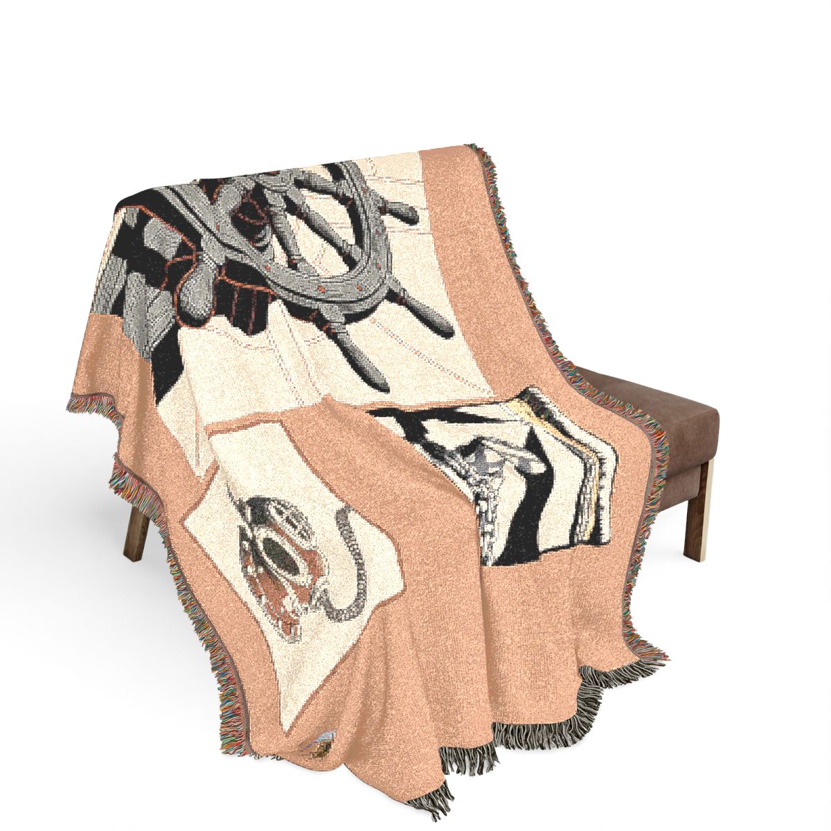 Original Art 1509 100% Cotton Woven Blanket, other view.