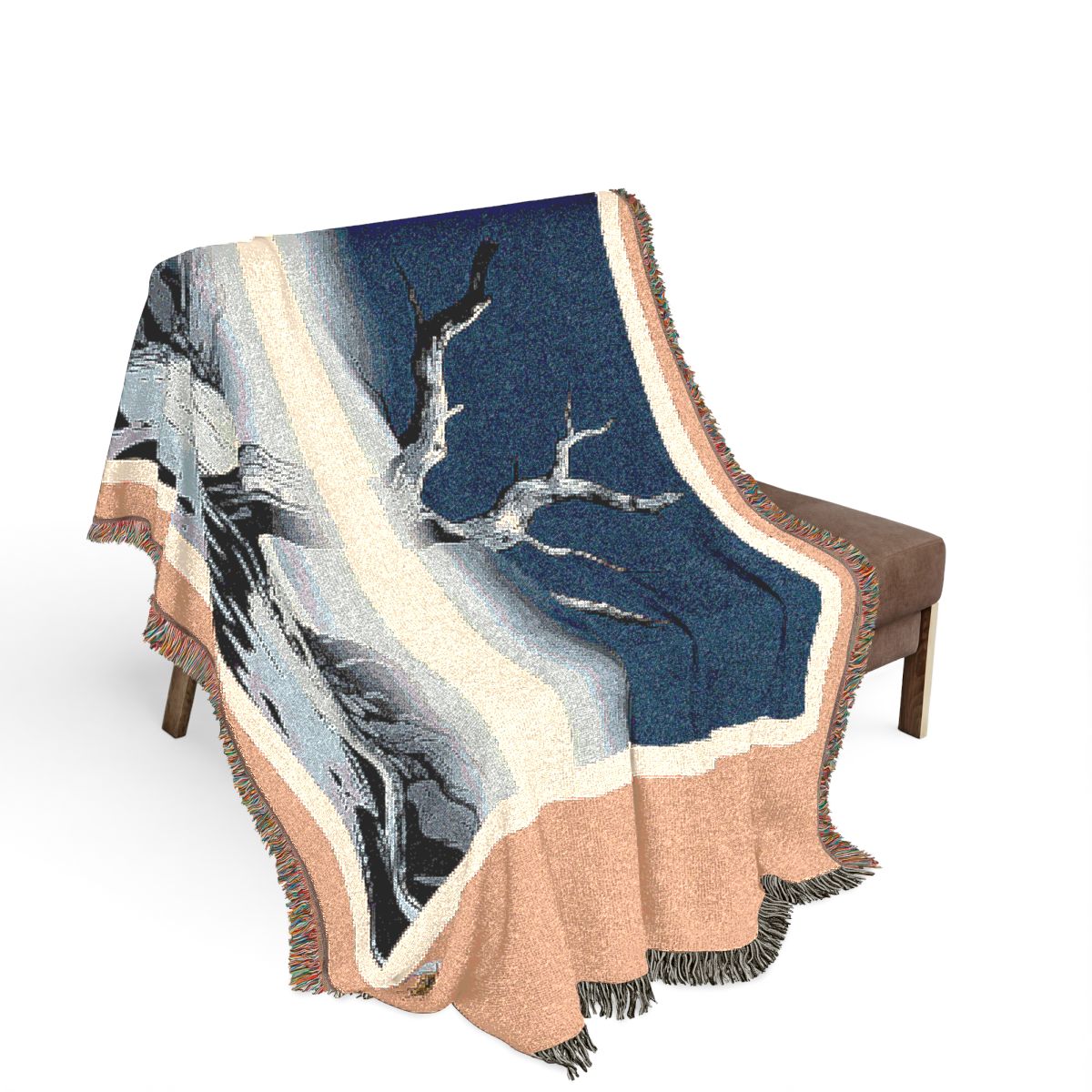 Original Art 1518 100% Cotton Woven Blanket, other view.