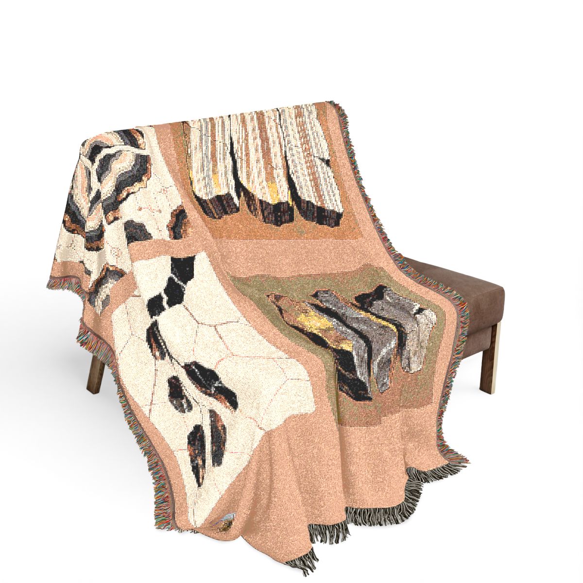 Original Art 1521 100% Cotton Woven Blanket, other view.