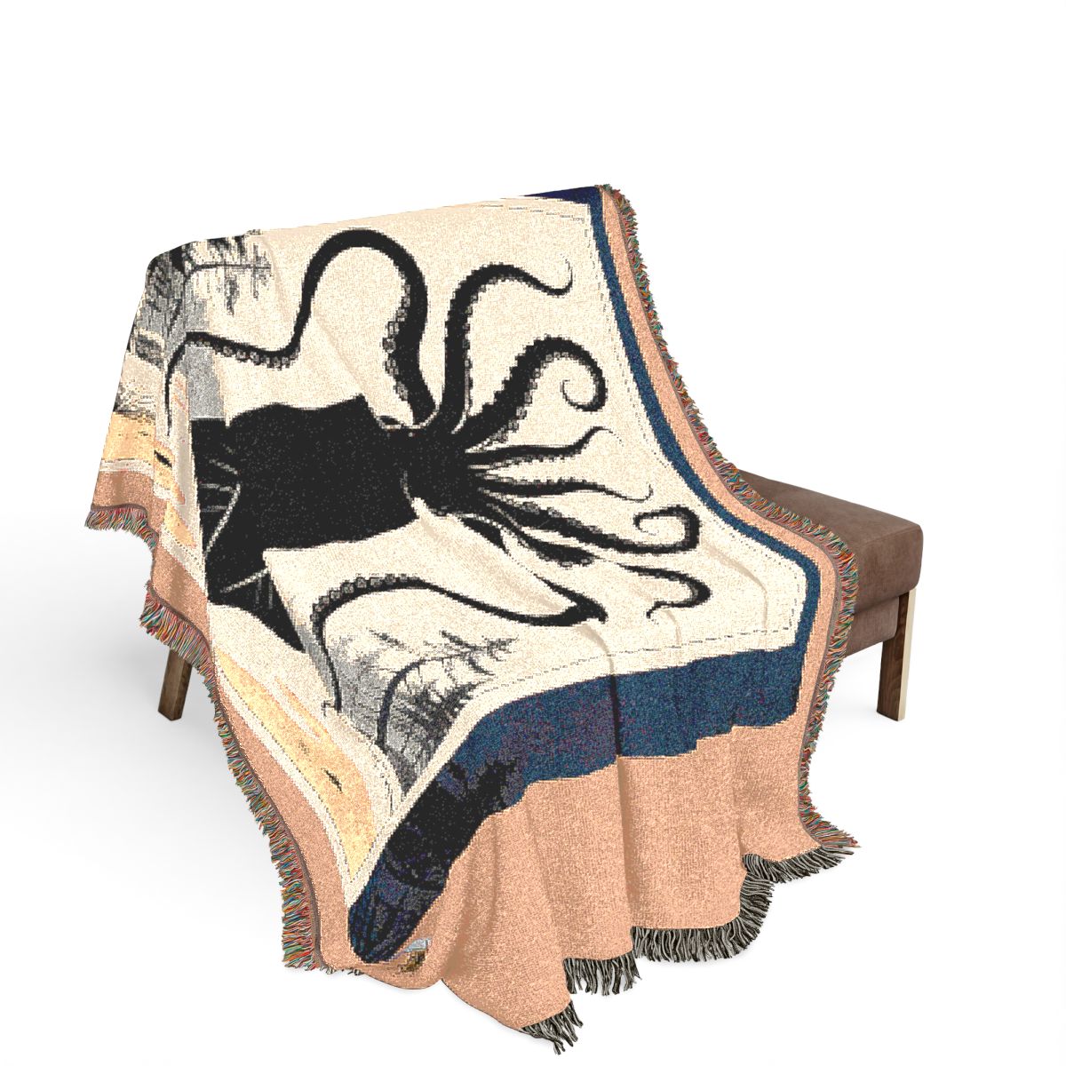 Original Art 1523 100% Cotton Woven Blanket, other view.