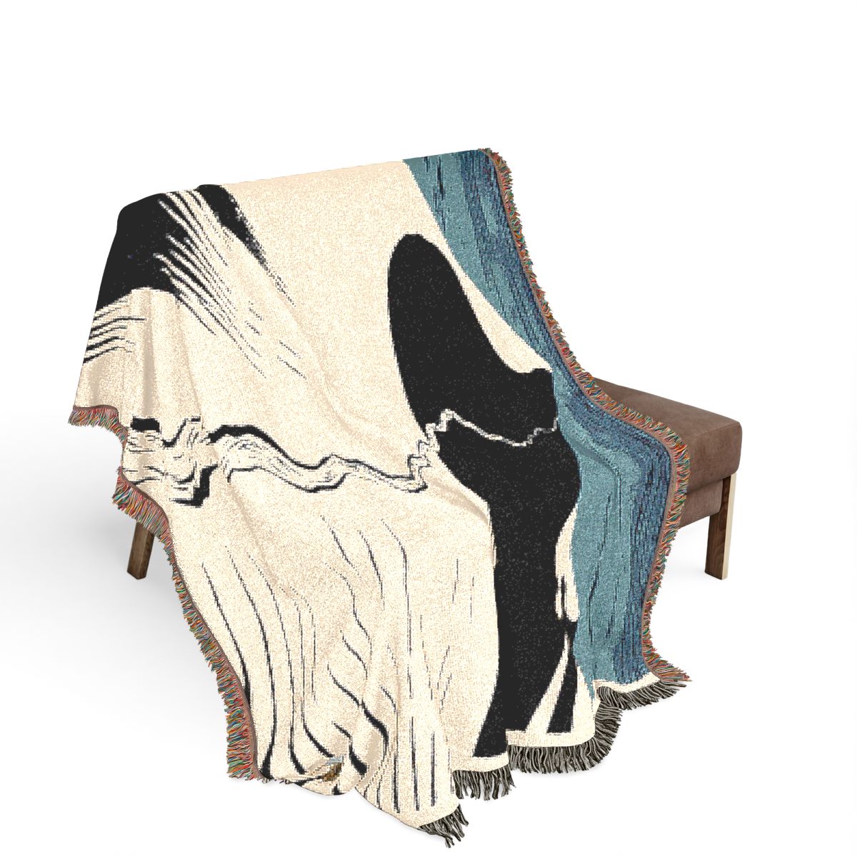 Original Art 1528 100% Cotton Woven Blanket, other view.