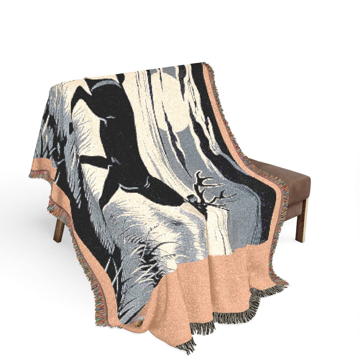 Original Art 1541 100% Cotton Woven Blanket, other view.