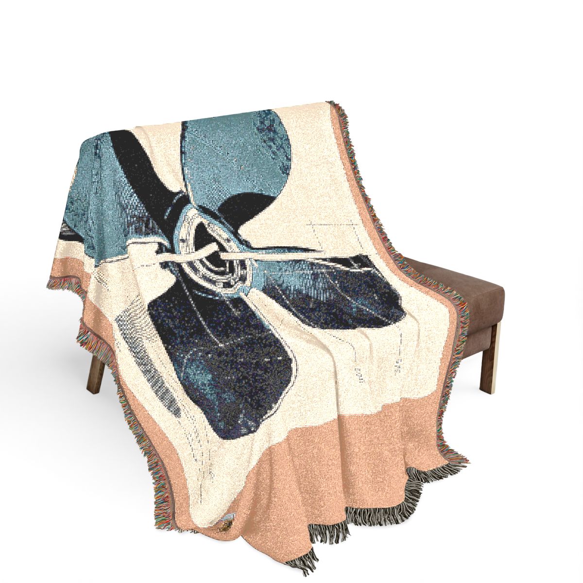 Original Art 1545 100% Cotton Woven Blanket, other view.