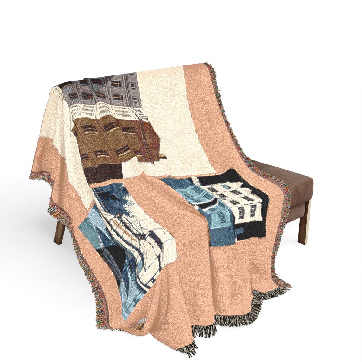 Original Art 1553 100% Cotton Woven Blanket, other view.