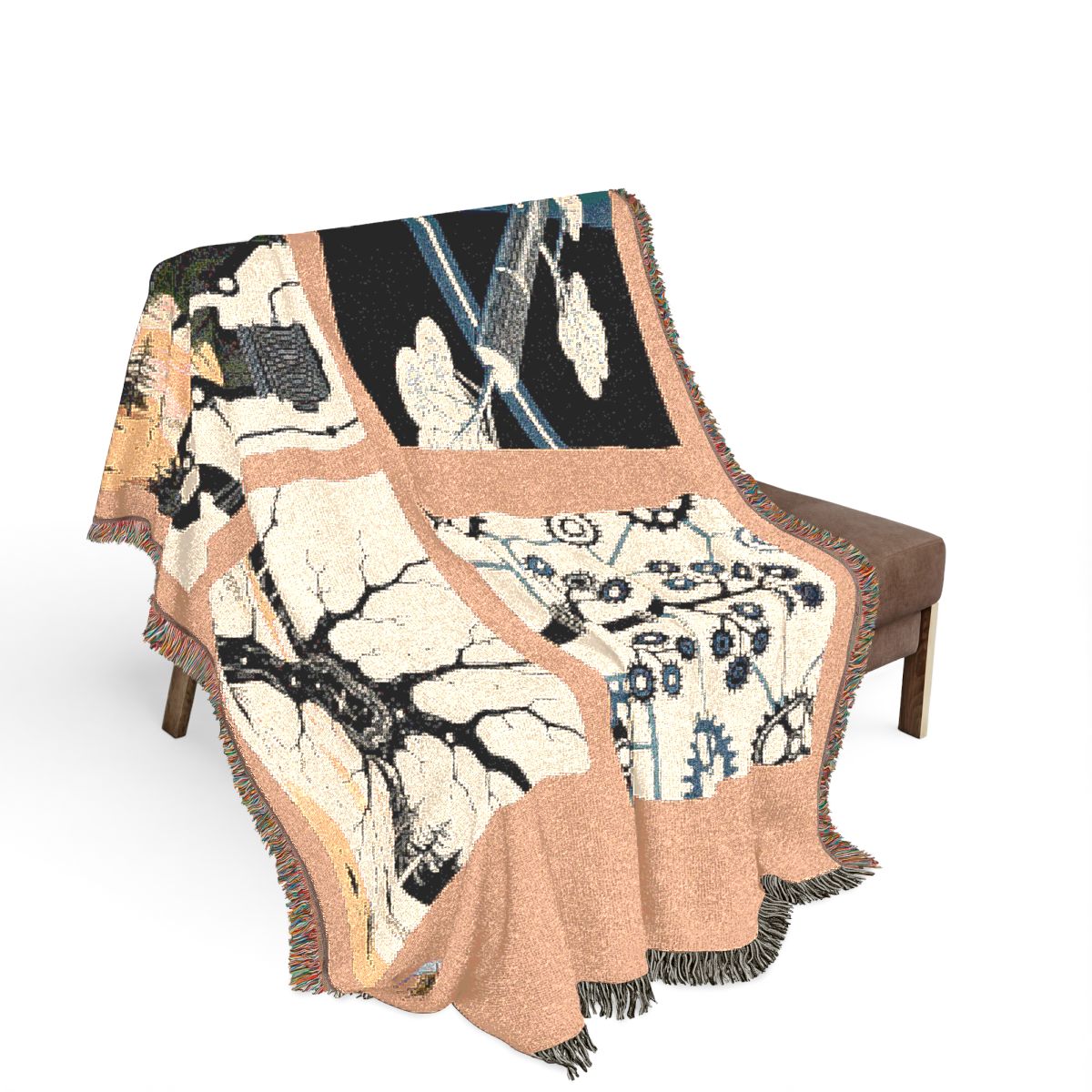 Original Art 1554 100% Cotton Woven Blanket, other view.
