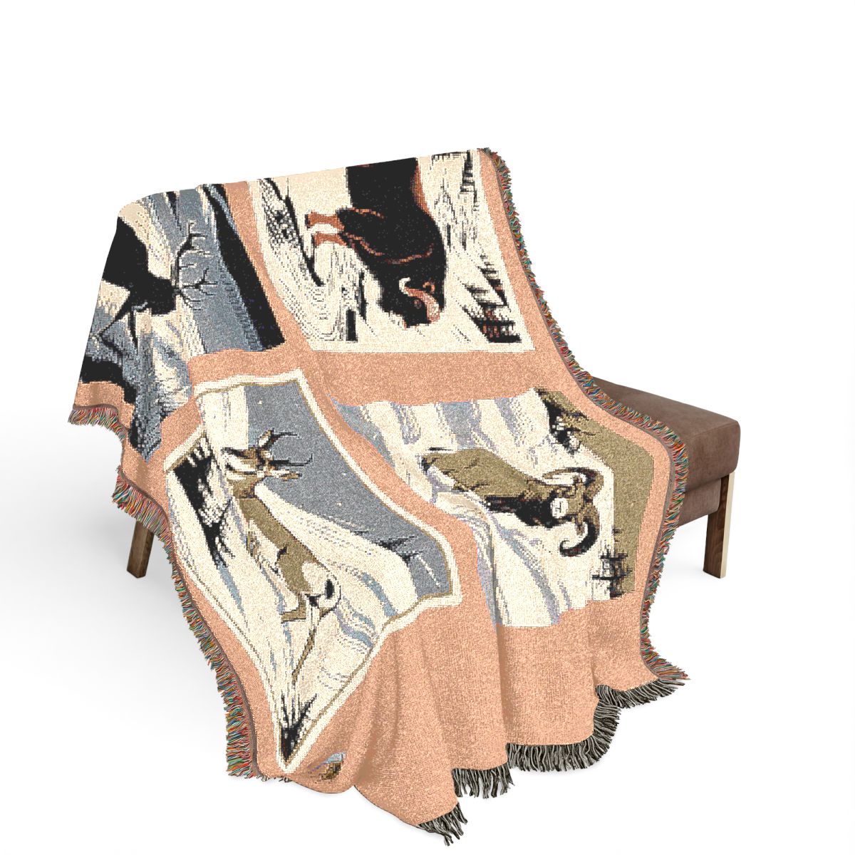 Original Art 1555 100% Cotton Woven Blanket, other view.