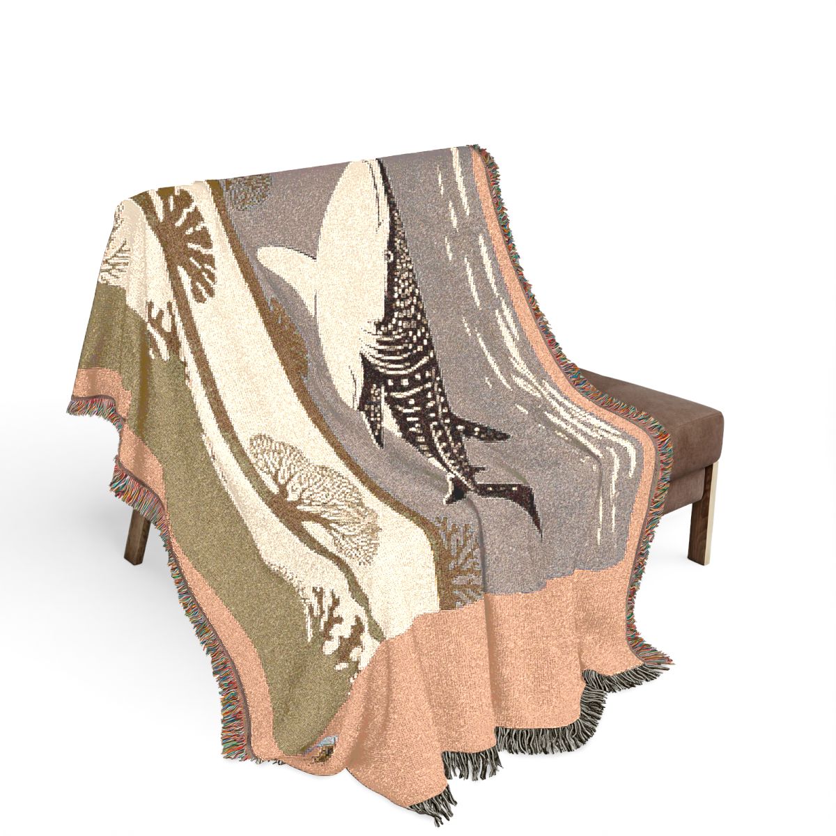 Original Art 1557 100% Cotton Woven Blanket, other view.