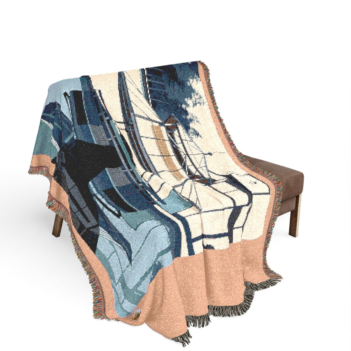 Original Art 1568 100% Cotton Woven Blanket, other view.