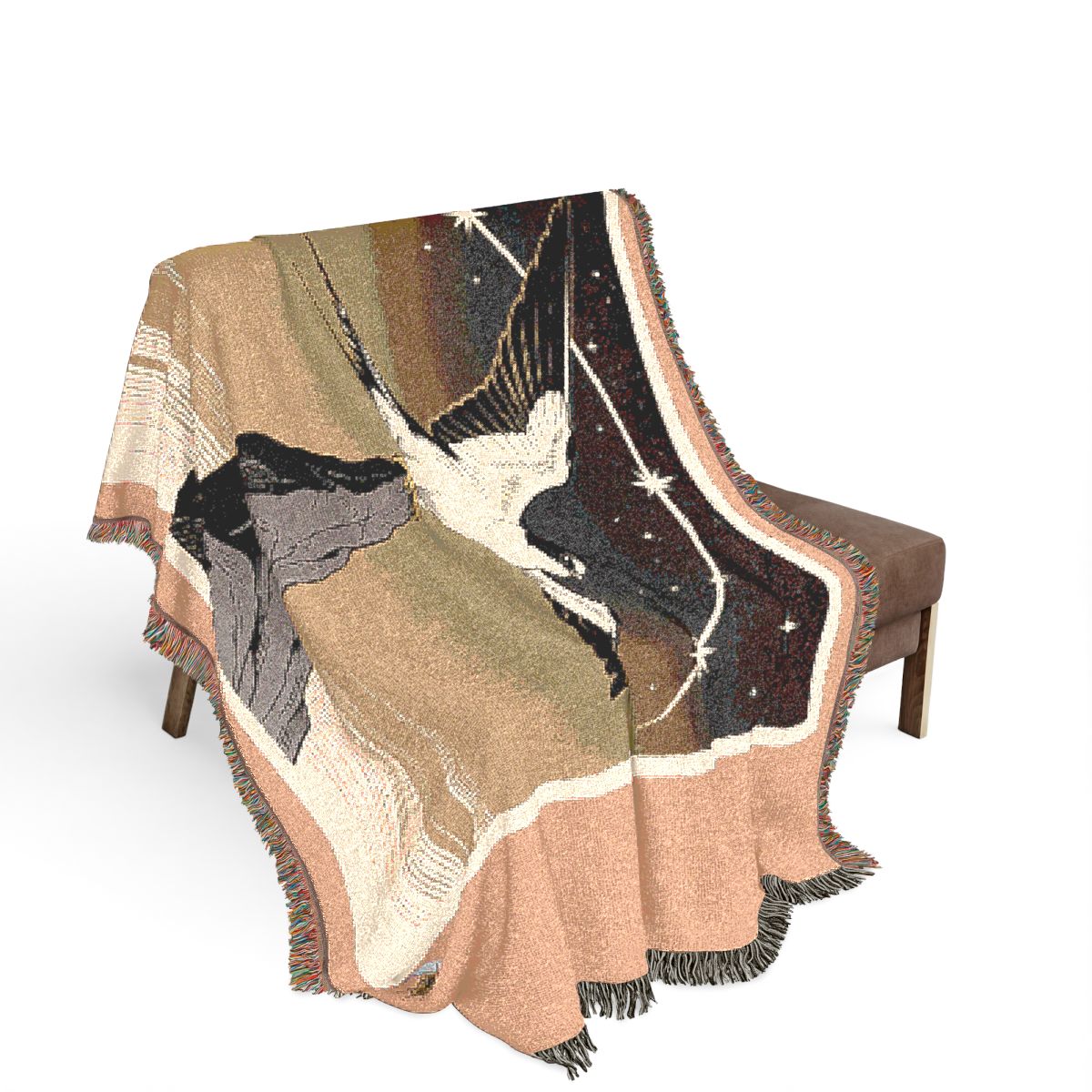 Original Art 1571 100% Cotton Woven Blanket, other view.