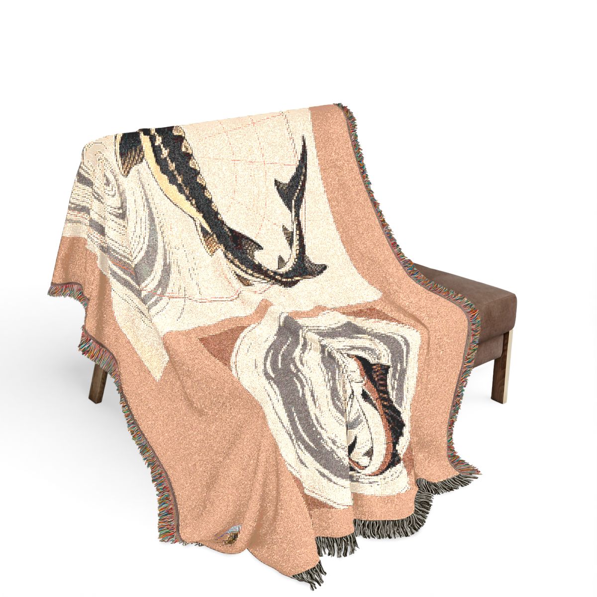 Original Art 1572 100% Cotton Woven Blanket, other view.