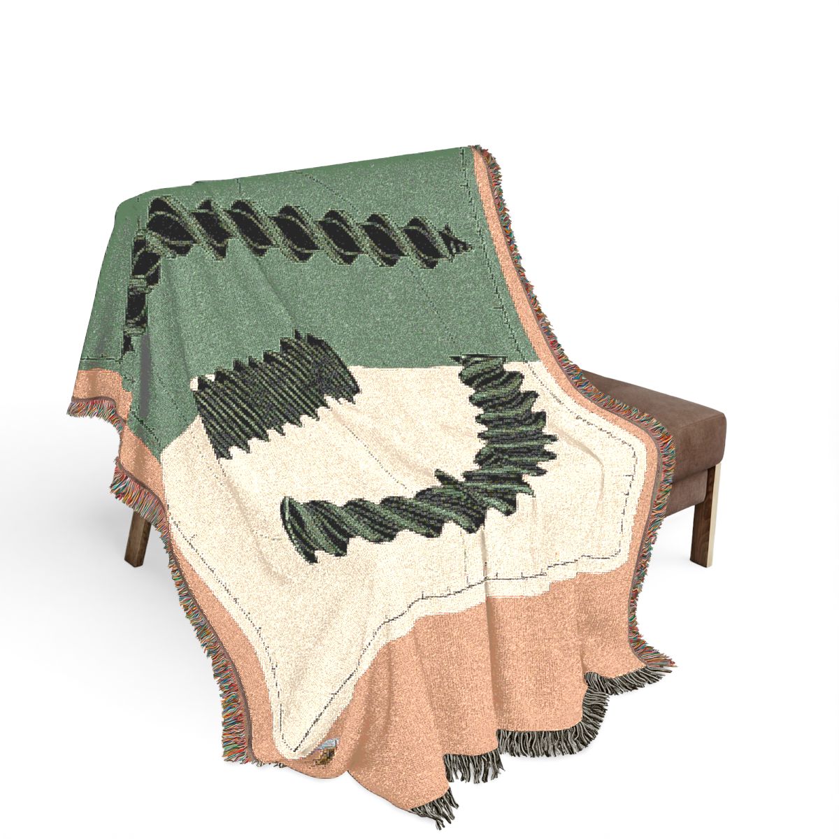 Original Art 1579 100% Cotton Woven Blanket, other view.