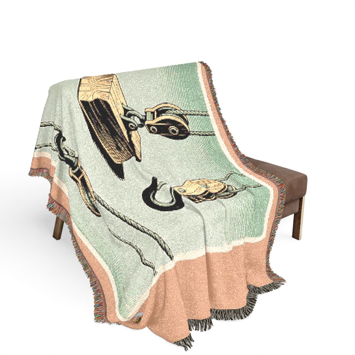 Original Art 1592 100% Cotton Woven Blanket, other view.