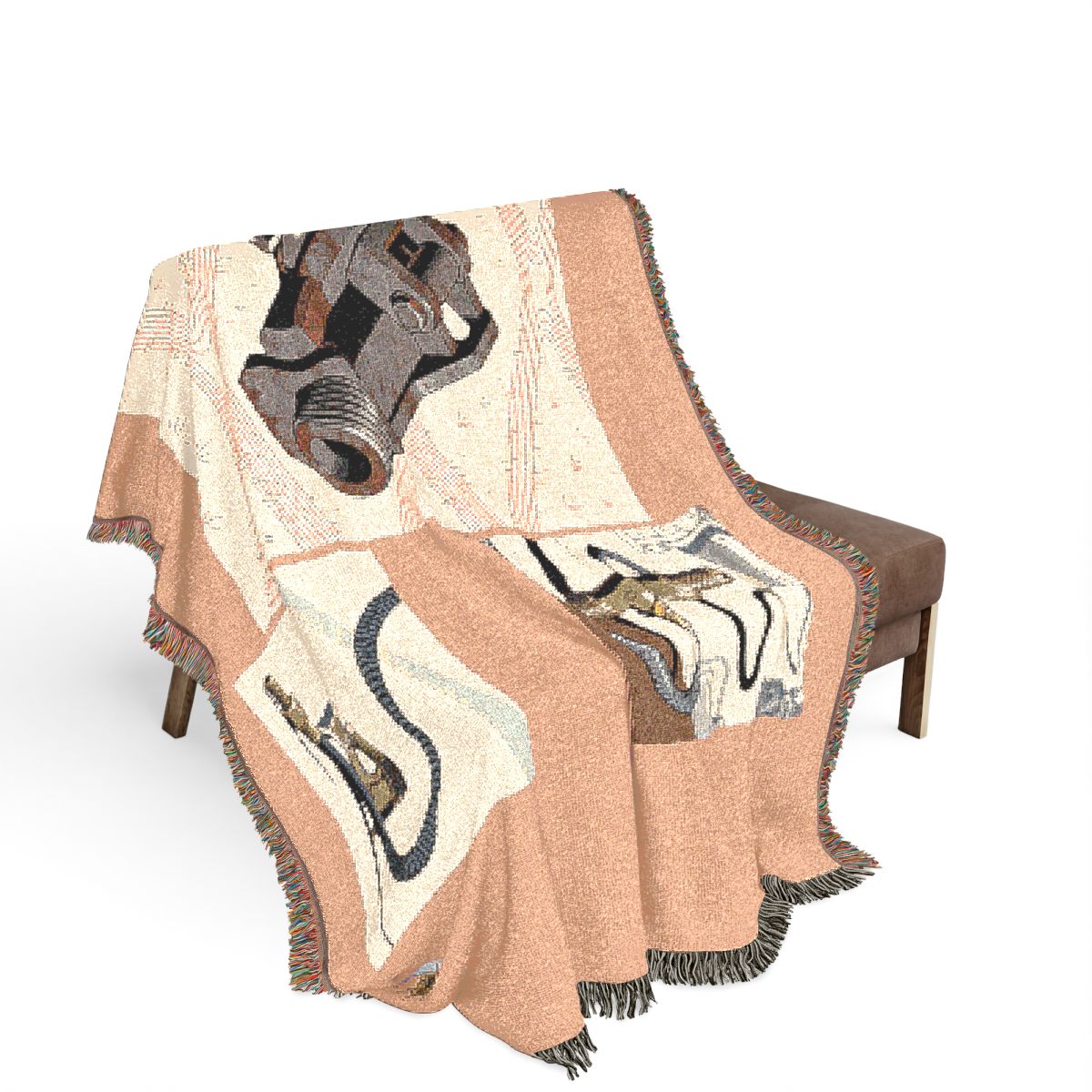 Original Art 1593 100% Cotton Woven Blanket, other view.