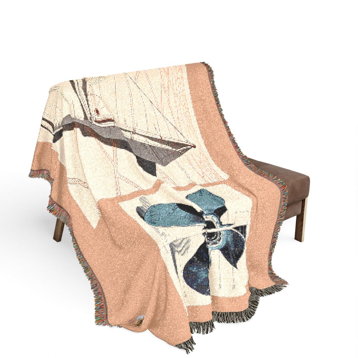 Original Art 1607 100% Cotton Woven Blanket, other view.