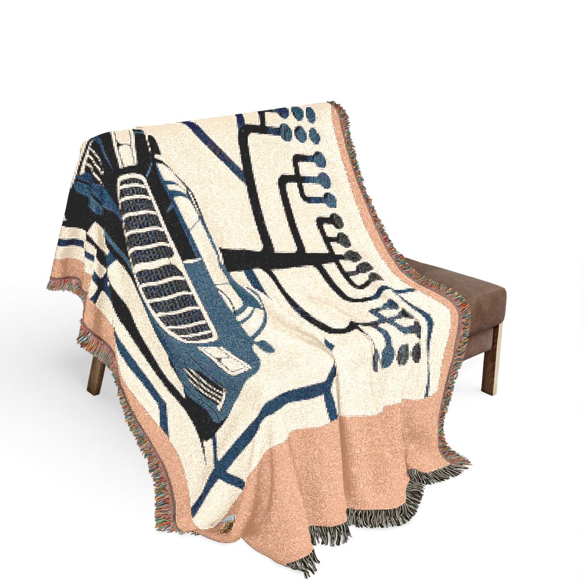 Original Art 1613 100% Cotton Woven Blanket, other view.