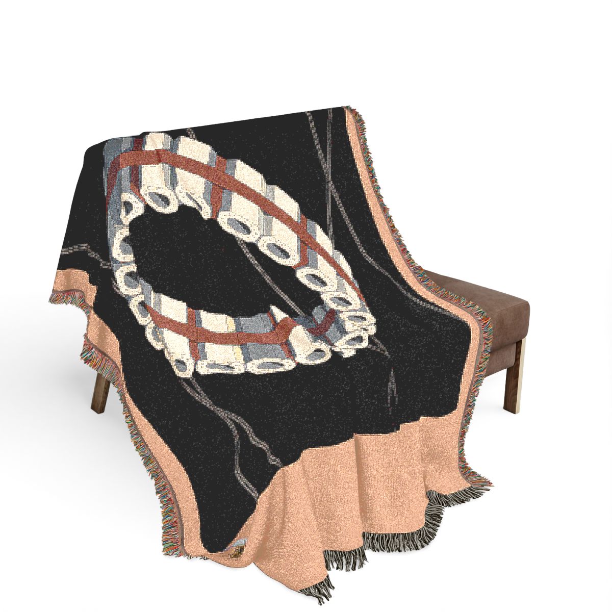Original Art 1617 100% Cotton Woven Blanket, other view.
