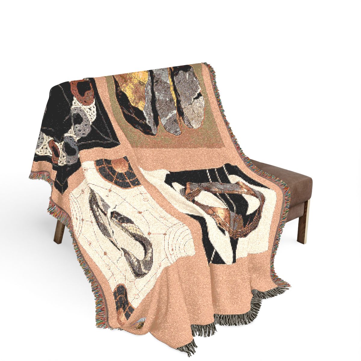 Original Art 1618 100% Cotton Woven Blanket, other view.