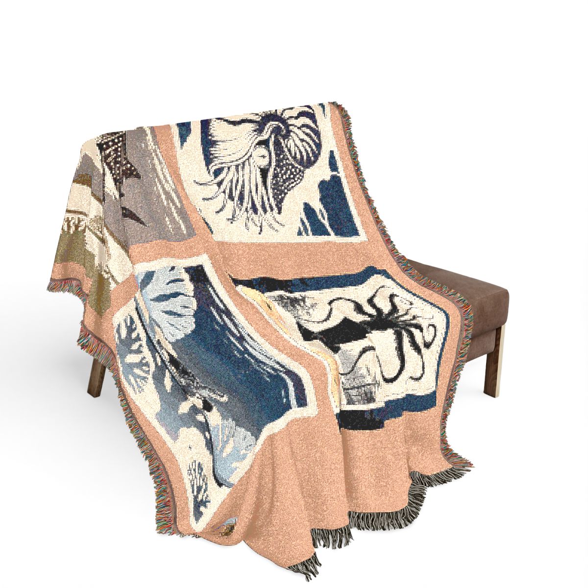 Original Art 1621 100% Cotton Woven Blanket, other view.