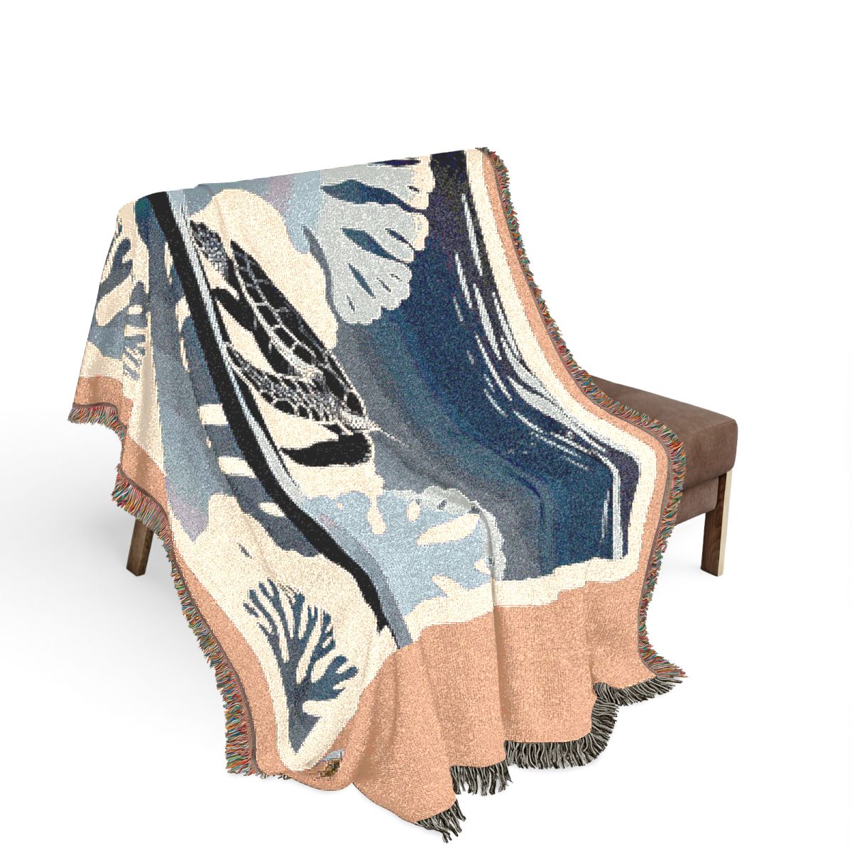 Original Art 1792 100% Cotton Woven Blanket, other view.