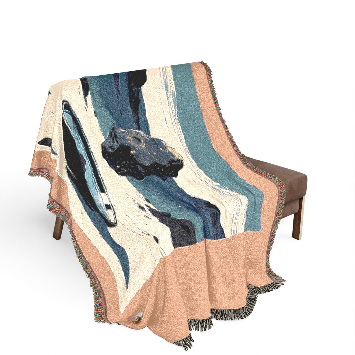 Original Art 1353 100% Cotton Woven Blanket, other view.