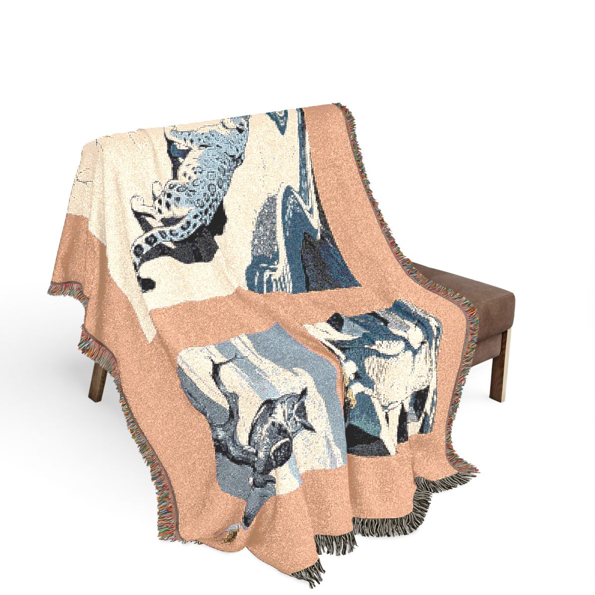 Original Art 1358 100% Cotton Woven Blanket, other view.