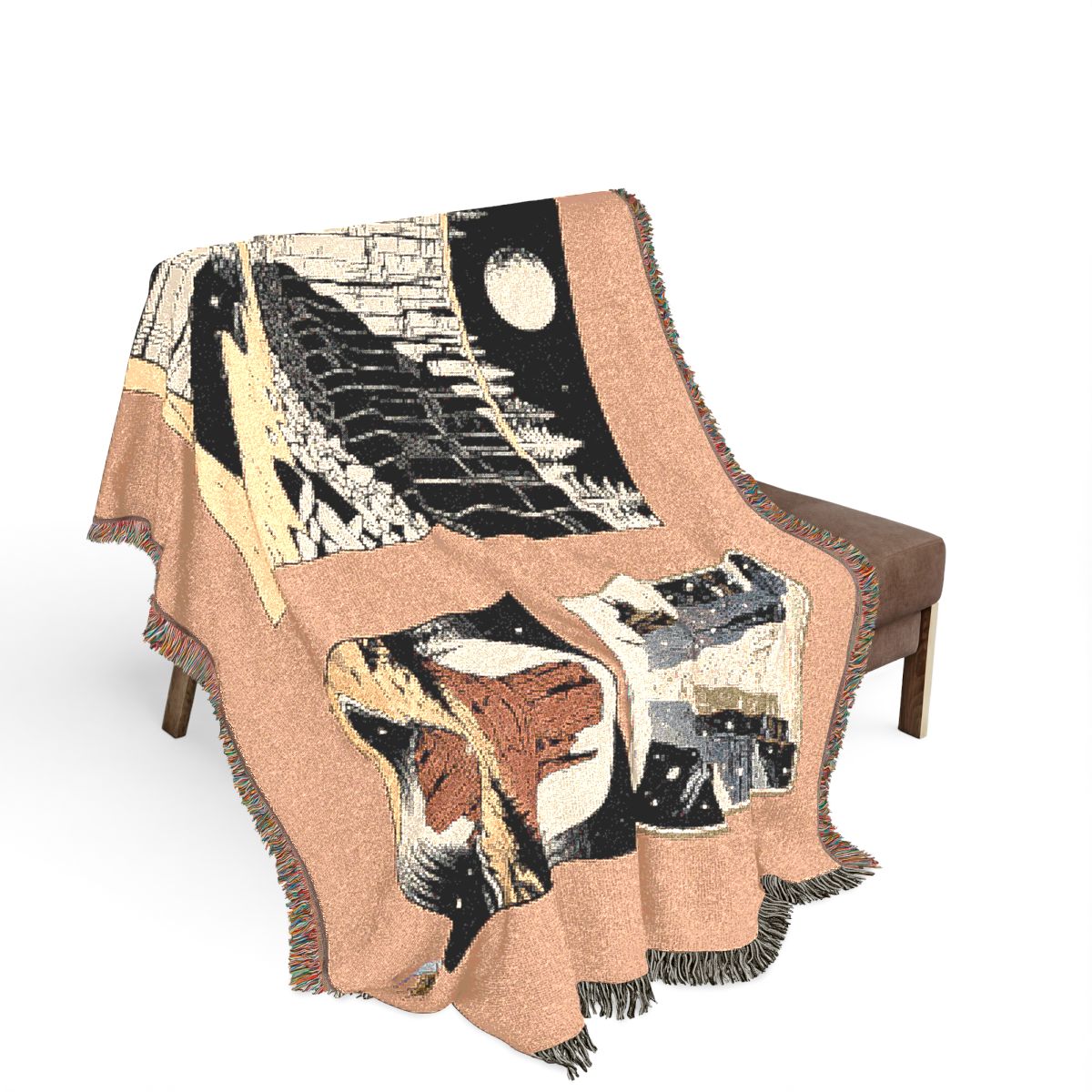 Original Art 1367 100% Cotton Woven Blanket, other view.