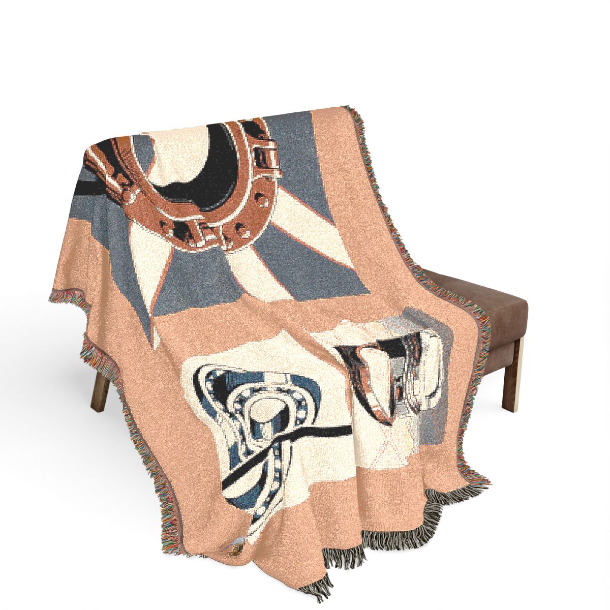 Original Art 1368 100% Cotton Woven Blanket, other view.