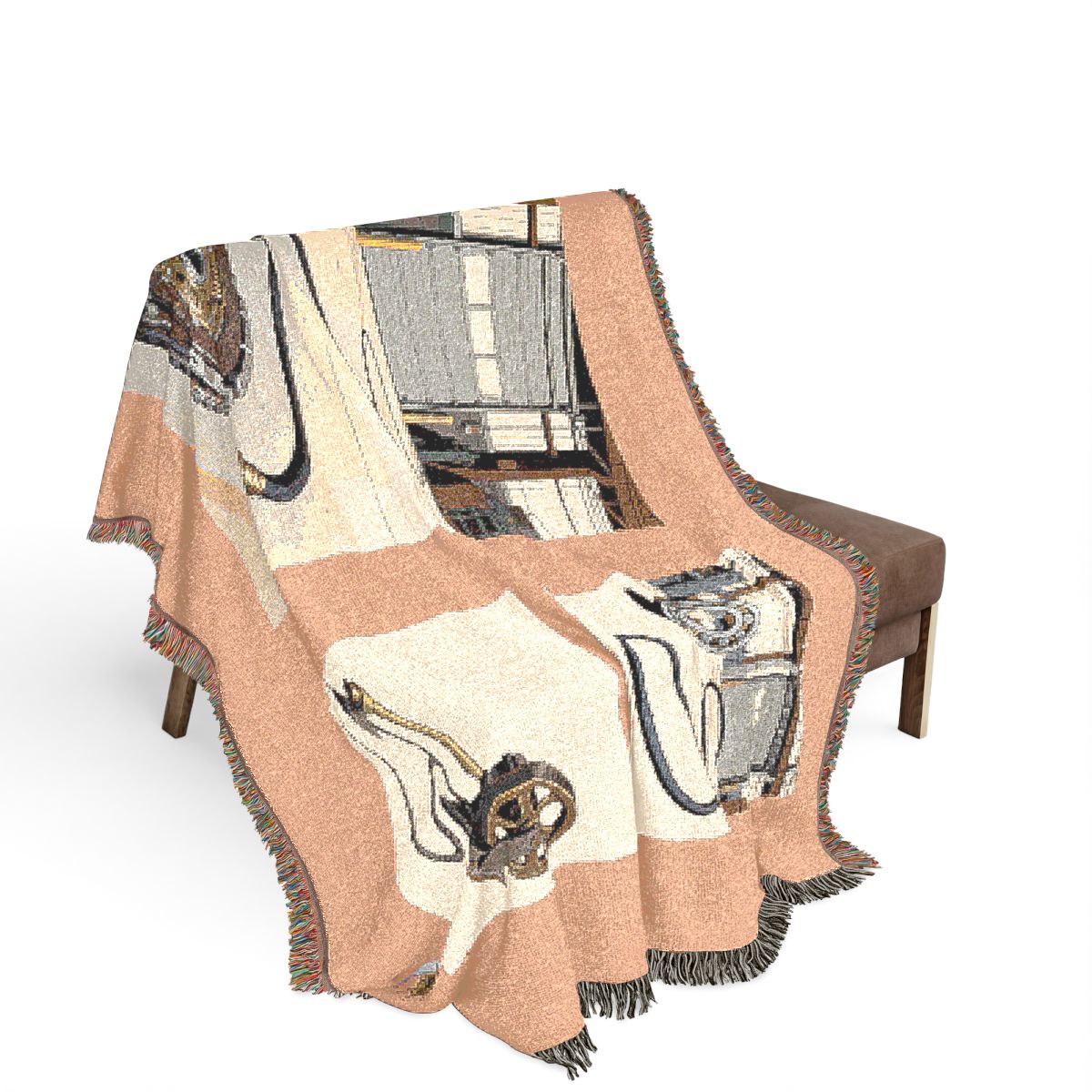 Original Art 1369 100% Cotton Woven Blanket, other view.