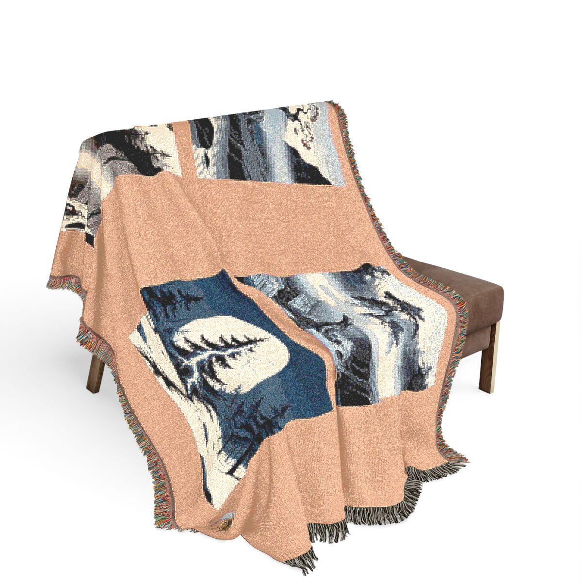 Original Art 1372 100% Cotton Woven Blanket, other view.