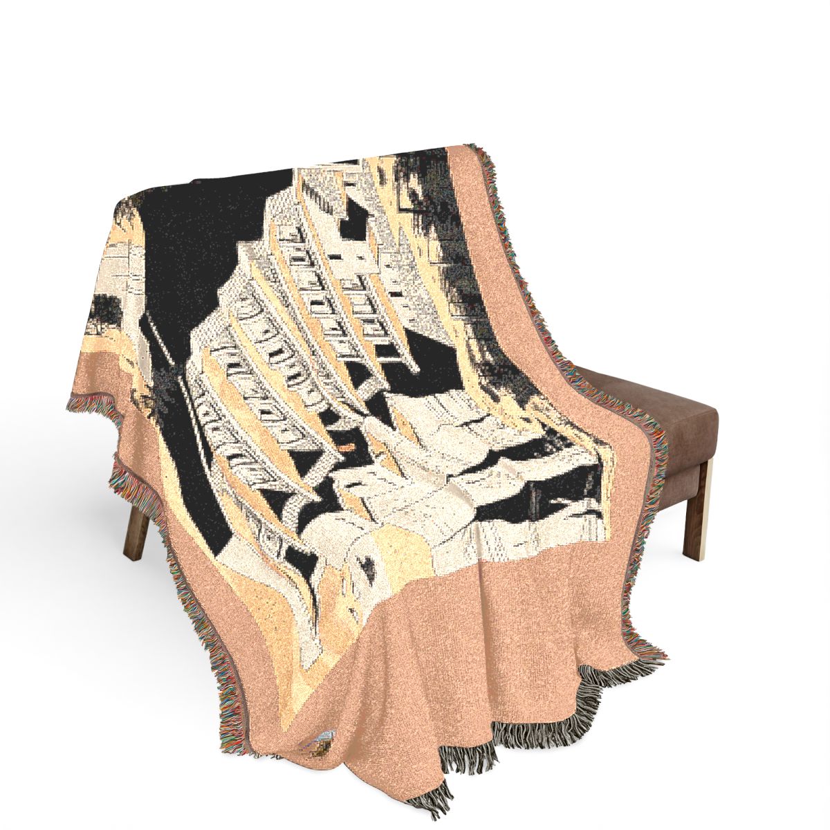 Original Art 1373 100% Cotton Woven Blanket, other view.